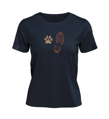 Berg Buddies T-Shirt Damen Dunkelblau (French Navy) – Produktbild (100% Bio-Baumwolle) von Rad&Rucksack