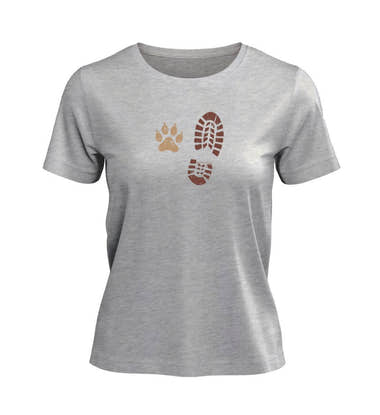 Berg Buddies T-Shirt Damen in Grau-Melange (Heather Grey) – Produktbild (100% Bio-Baumwolle) von Rad&Rucksack
