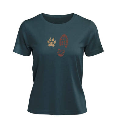 Berg Buddies T-Shirt Damen Blaugrün (Stargazer) – Produktbild (100% Bio-Baumwolle) von Rad&Rucksack