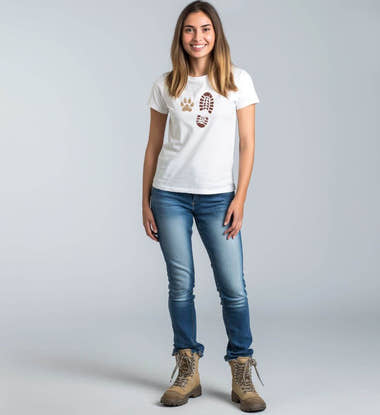 Berg Buddies Bio T-Shirt Damen – Modelbild (100% Bio-Baumwolle) von Rad&Rucksack