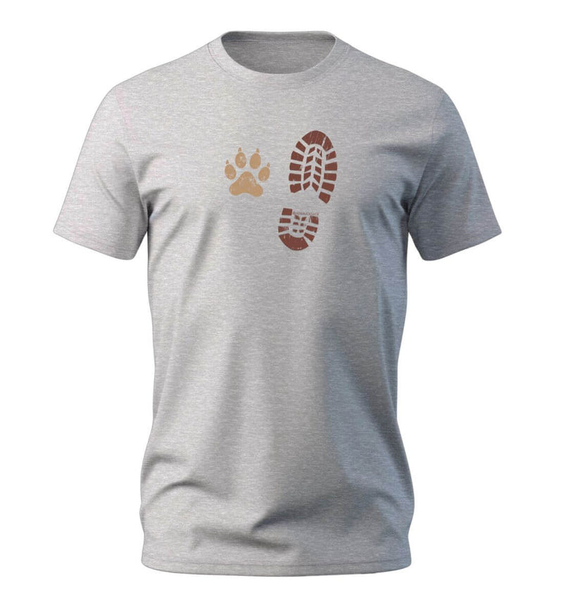 Bergmensch T-Shirt Herren „Berg Buddies“ in Grau-Melange (Heather Grey) – Produktbild (100% Bio-Baumwolle) von Rad&Rucksack