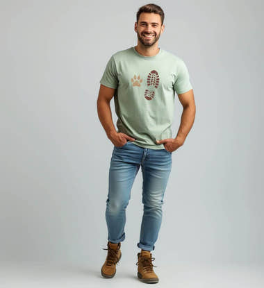 Berg Buddies T-Shirt Herren – Modelbild (100% Bio-Baumwolle) von Rad&Rucksack