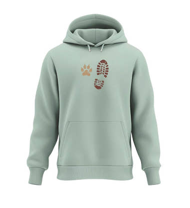 Berg Buddies Kapuzenpullover in Salbeigrün (Aloe) – Produktbild (350 g/m² Bio-Baumwolle) von Rad&Rucksack