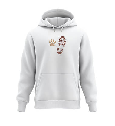 Warmer Hüttentour Hoodie Berg Buddies in Weiß (White) – Produktbild (350 g/m² Bio-Baumwolle) von Rad&Rucksack