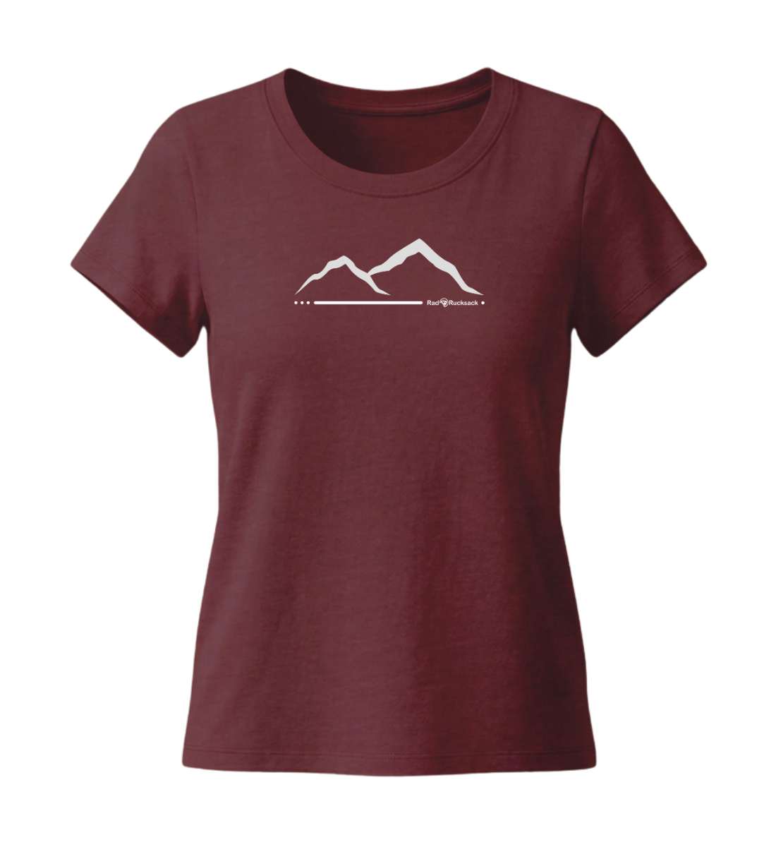 Berg | Damen Premium Organic T-Shirt (Fitted) in Burgundy von Rad&Rucksack