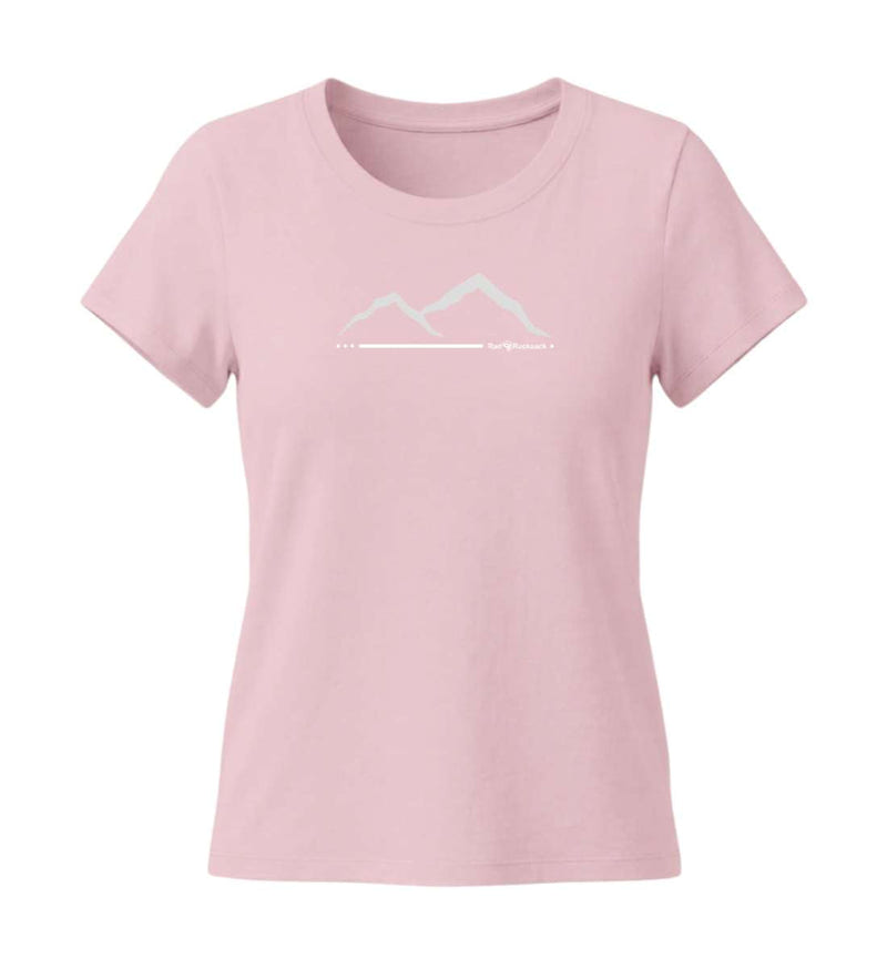Berg T-Shirt Damen Tailliert in Zartrosa (Cotton Pink) – Produktbild (155 g/m² Bio-Baumwolle, tailliert) von Rad&Rucksack