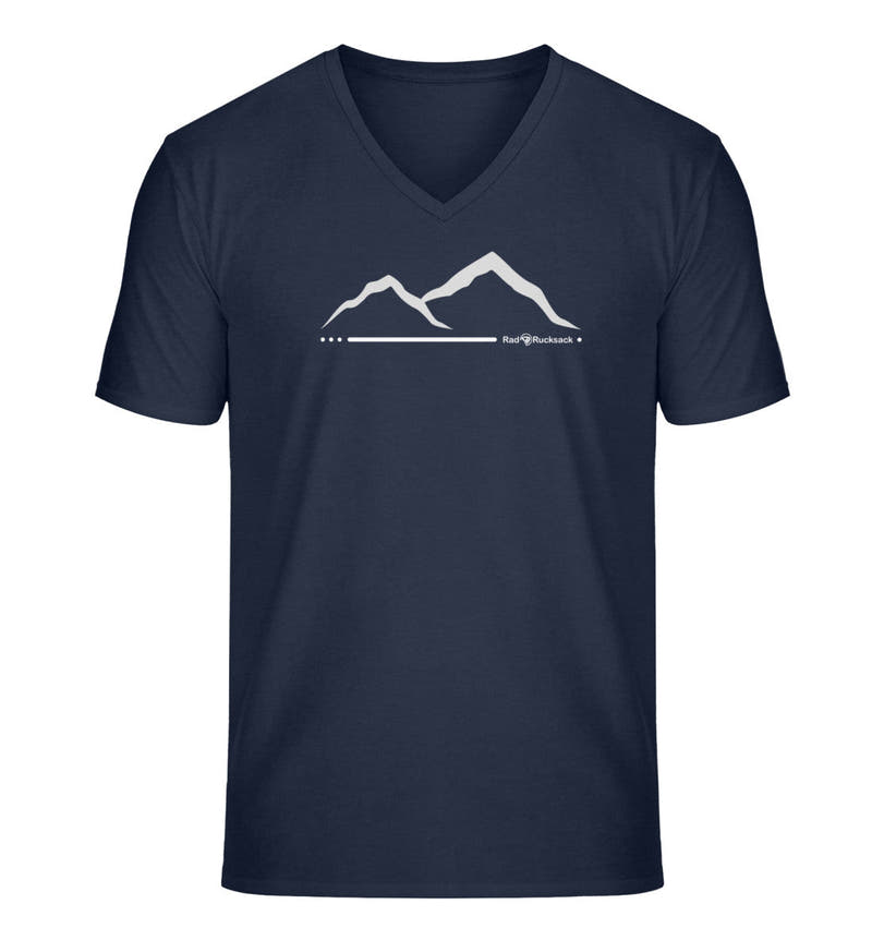 Berg | Herren V-Neck Premium Organic T-Shirt in French Navy von Rad&Rucksack