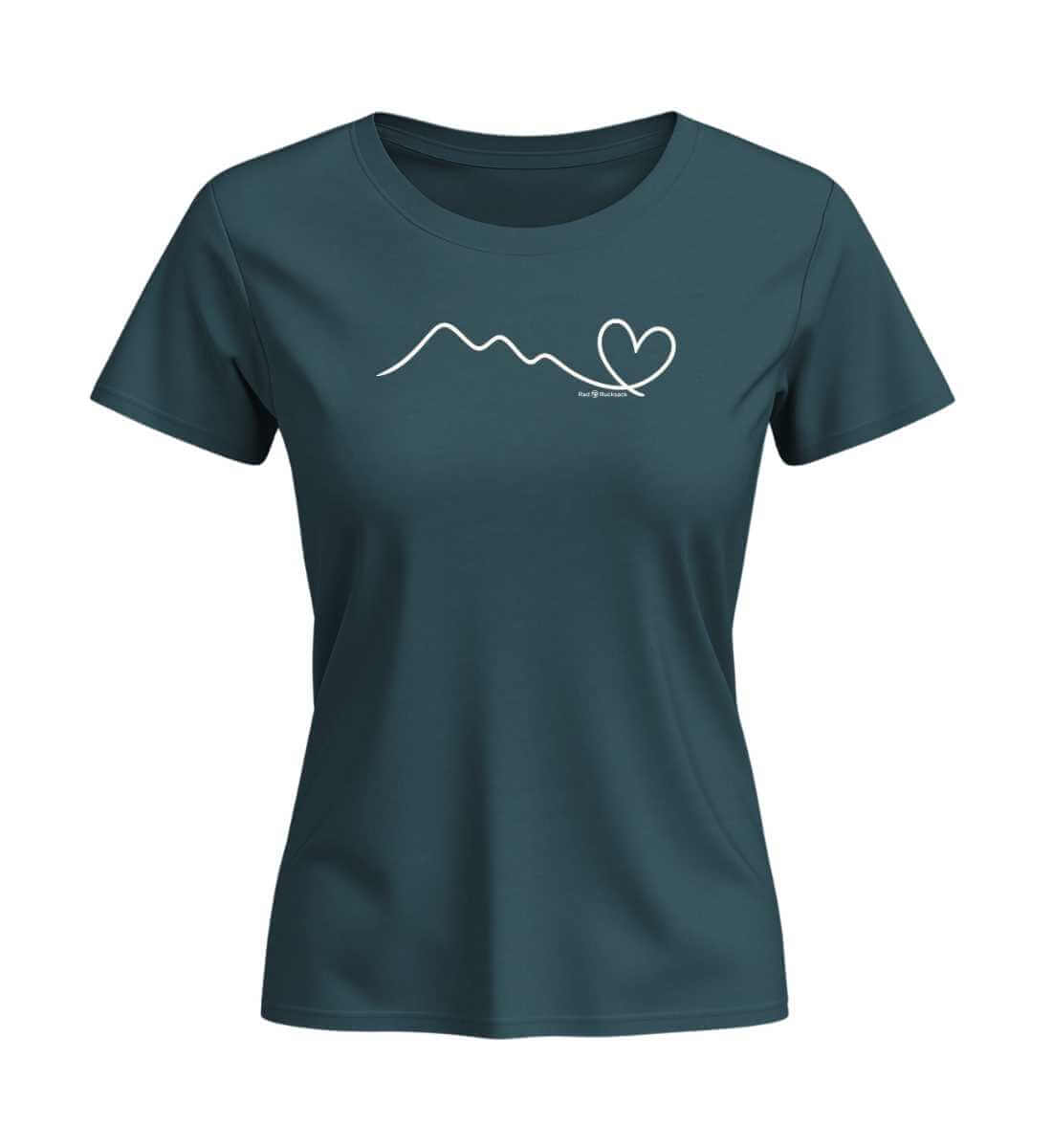 Berg Herz | Damen Premium Organic T-Shirt (Fitted) in Stargazer von Rad&Rucksack