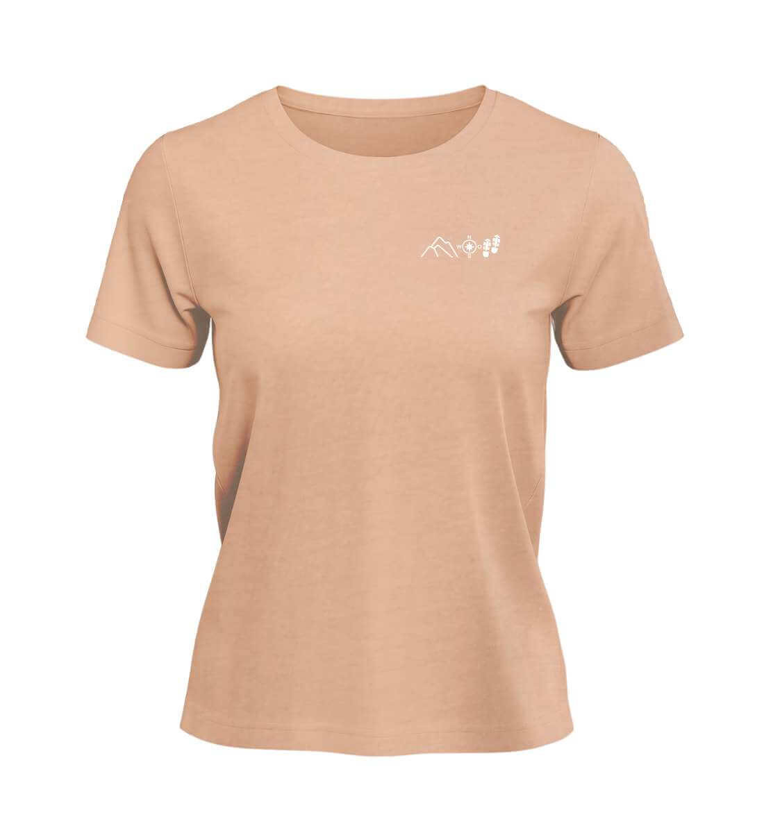 Berg Kompass Wandern | Damen Premium Organic T-Shirt (Stick) in Fraiche Peche von Rad&Rucksack