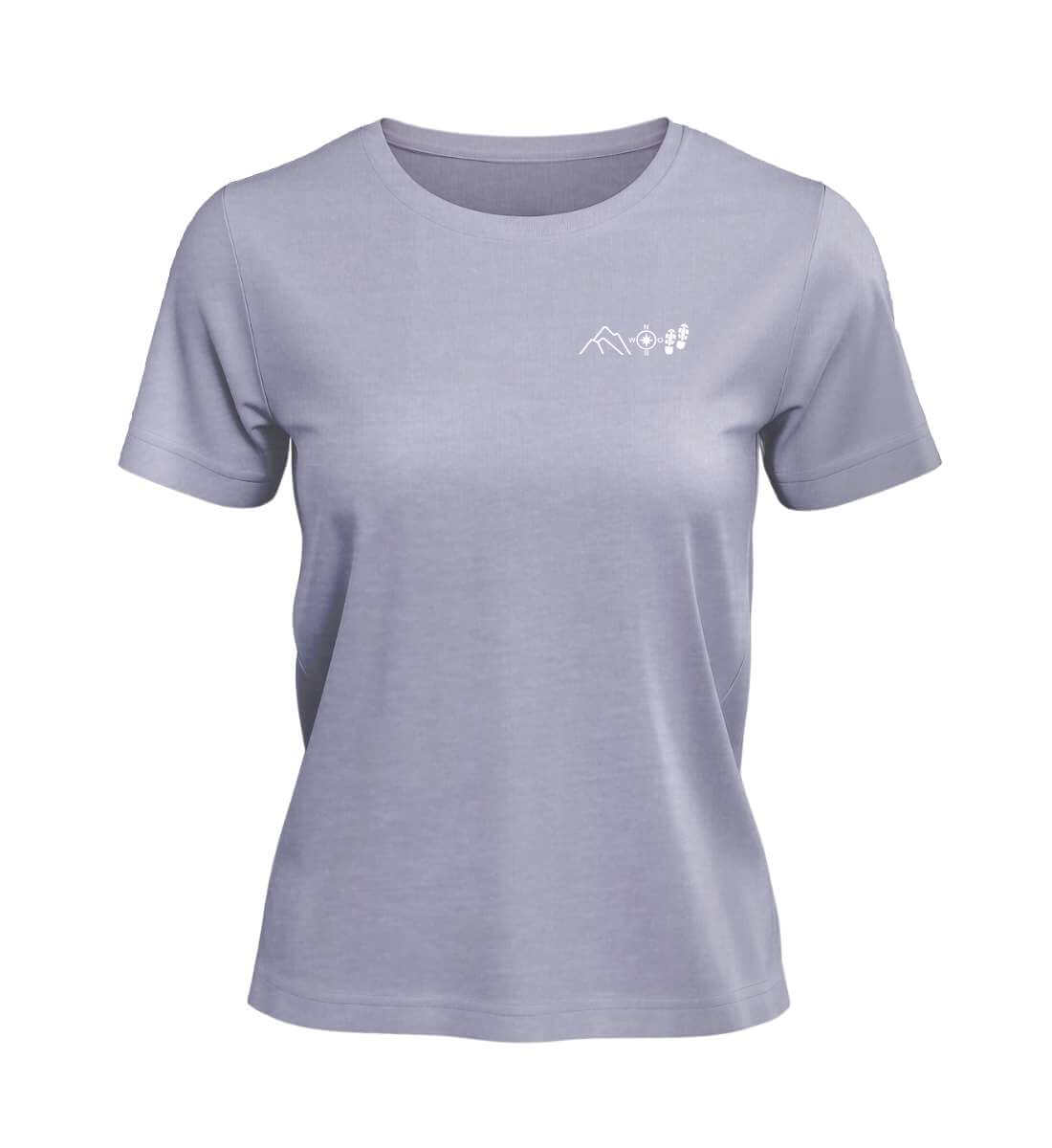 Berg Kompass Wandern | Damen Premium Organic T-Shirt (Stick) in Lavender von Rad&Rucksack