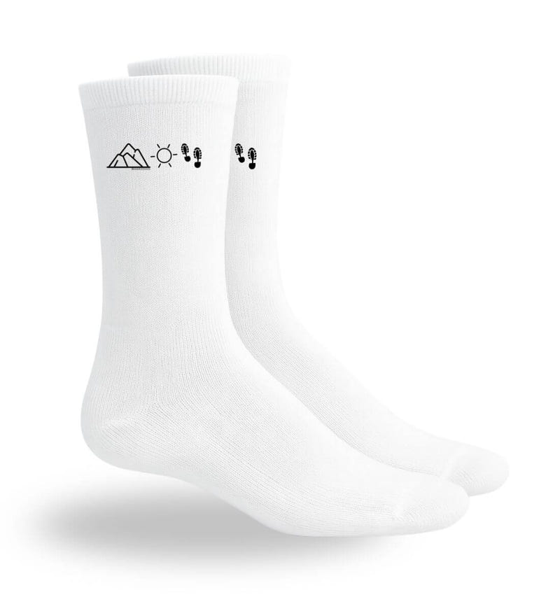 Berg Kompass Wandern Sportsocken – Modelbild (atmungsaktives Mesh-Fußbett) von Rad&Rucksack