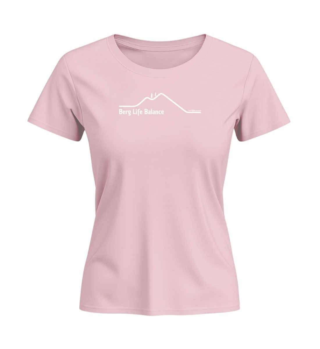 Berg Life Balance  | Damen Premium Organic T-Shirt (Fitted) in Cotton Pink von Rad&Rucksack