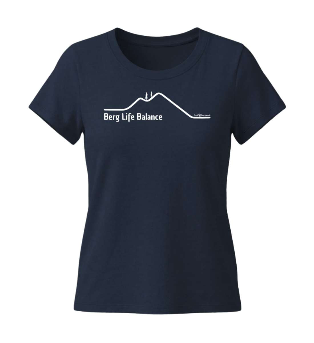 Berg Life Balance  | Damen Premium Organic T-Shirt (Fitted) in French Navy von Rad&Rucksack