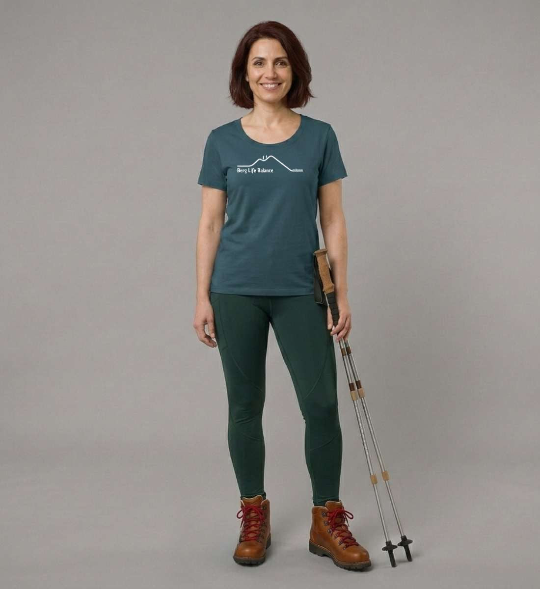 Berg Life Balance  | Damen Premium Organic T-Shirt (Fitted) von Rad&Rucksack - weitere Modelansicht 2