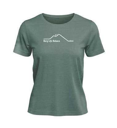 Berg Life Balance T-Shirt Damen Meeresgrün (Green Bay) – Produktbild (100% Bio-Baumwolle) von Rad&Rucksack