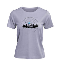 Berg Nacht T-Shirt Damen Lavendel (Lavender) – Produktbild (100% Bio-Baumwolle) von Rad&Rucksack