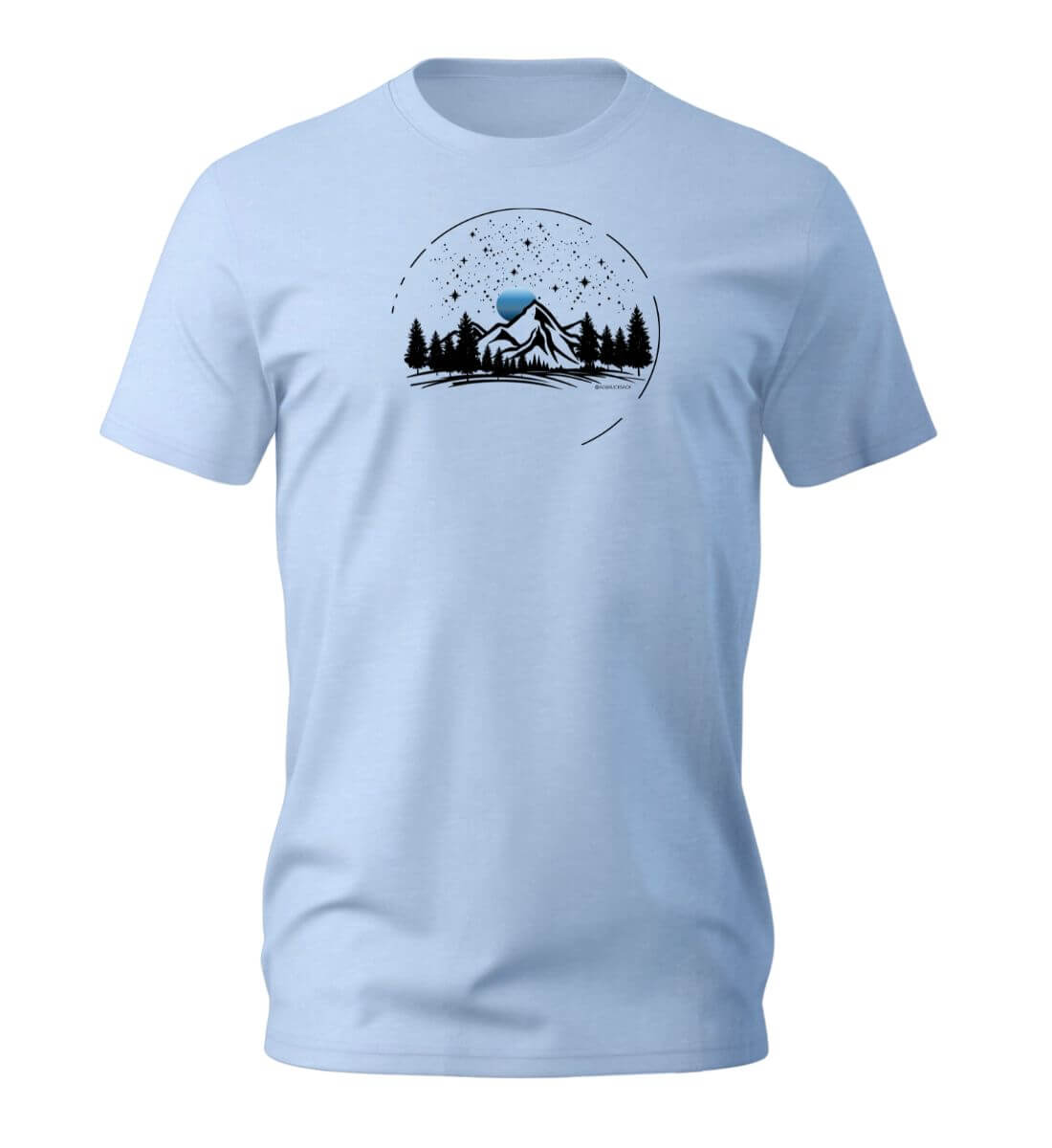 Berg Nacht | Herren Premium Organic T-Shirt in Blue Soul von Rad&Rucksack