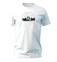 Berg Nacht T-Shirt Herren Weiß (White) – Produktbild (100% Bio-Baumwolle) von Rad&Rucksack