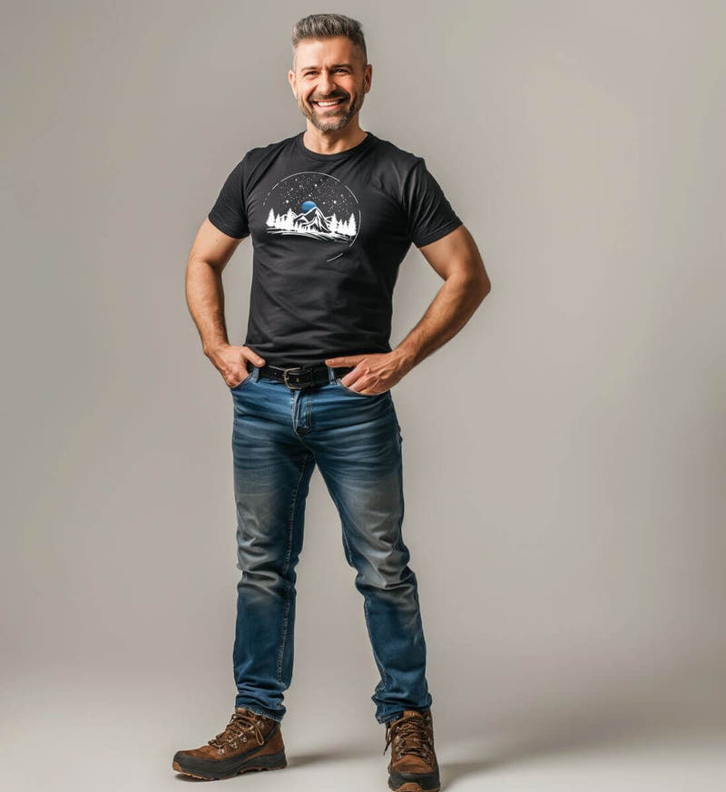 Berg Nacht | Herren Premium Organic T-Shirt von Rad&Rucksack