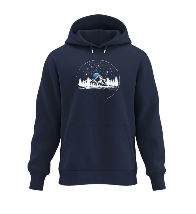 Berg Nacht Hoodie in Dunkelblau (French Navy) – Produktbild (350 g/m² Bio-Baumwolle) von Rad&Rucksack