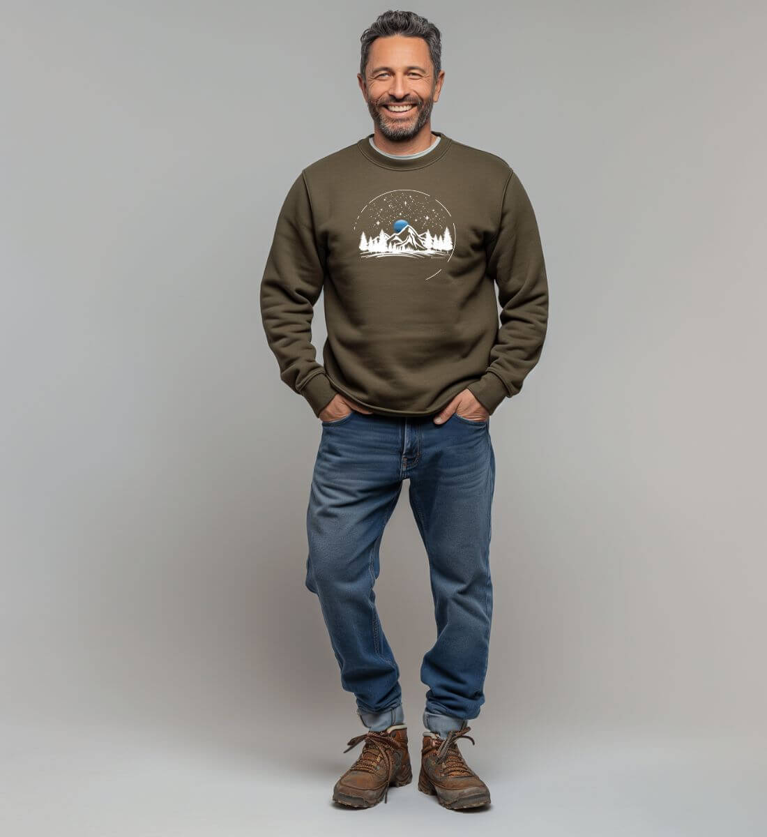 Berg Nacht | Unisex Organic Pullover von Rad&Rucksack - weitere Modelansicht 2