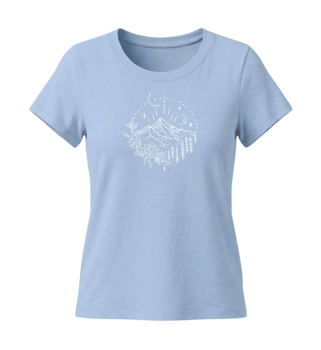 Berg Natur | Damen Premium Organic T-Shirt (Fitted) in Blue Soul von Rad&Rucksack