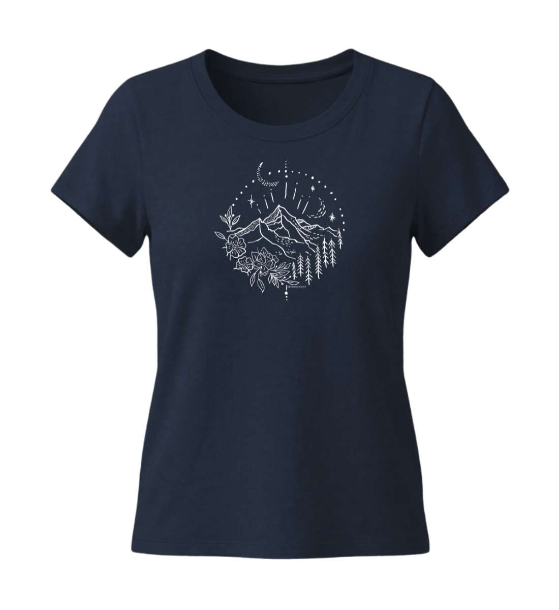 Berg Natur | Damen Premium Organic T-Shirt (Fitted) in French Navy von Rad&Rucksack