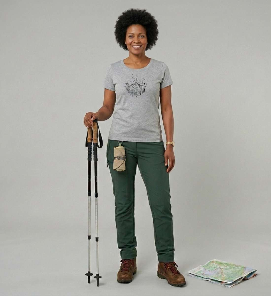 Berg Natur | Damen Premium Organic T-Shirt (Fitted) von Rad&Rucksack - weitere Modelansicht 2