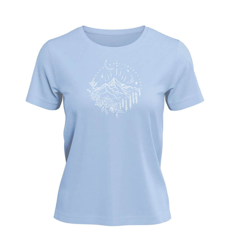 Berg Natur | Damen Premium Organic T-Shirt in Blue Soul von Rad&Rucksack