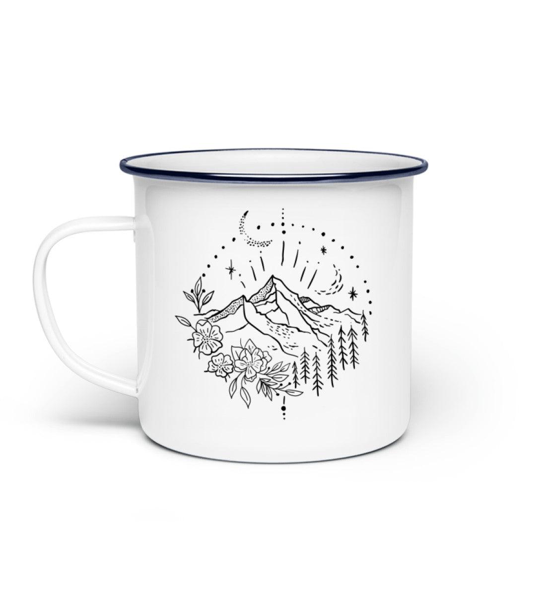 Berg Natur | Emaille Tasse in Weiß von Rad&Rucksack