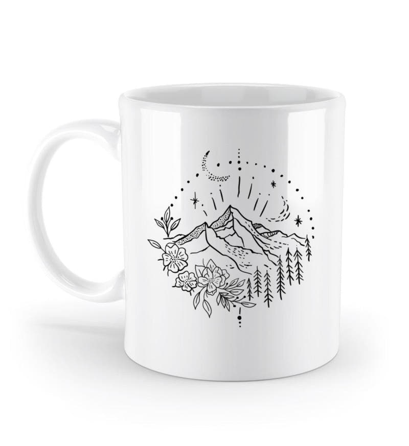 Berg Natur | Kaffeetasse in Weiß von Rad&Rucksack