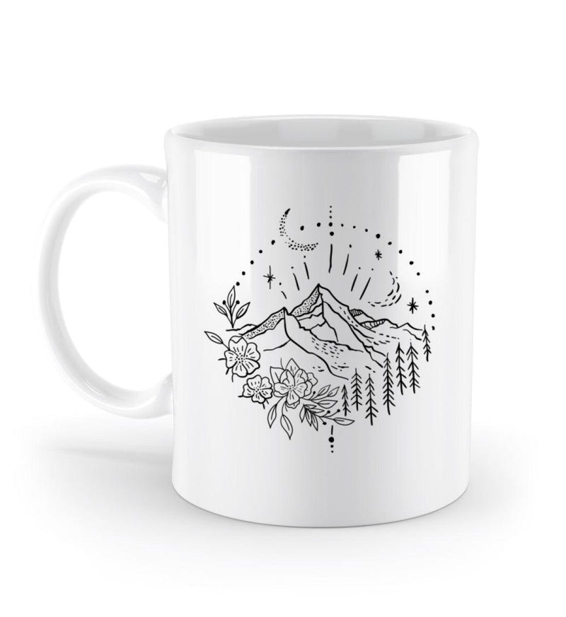 Berg Natur Kaffeetasse in Weiß – Produktbild (Keramik, 330 ml) von Rad&Rucksack