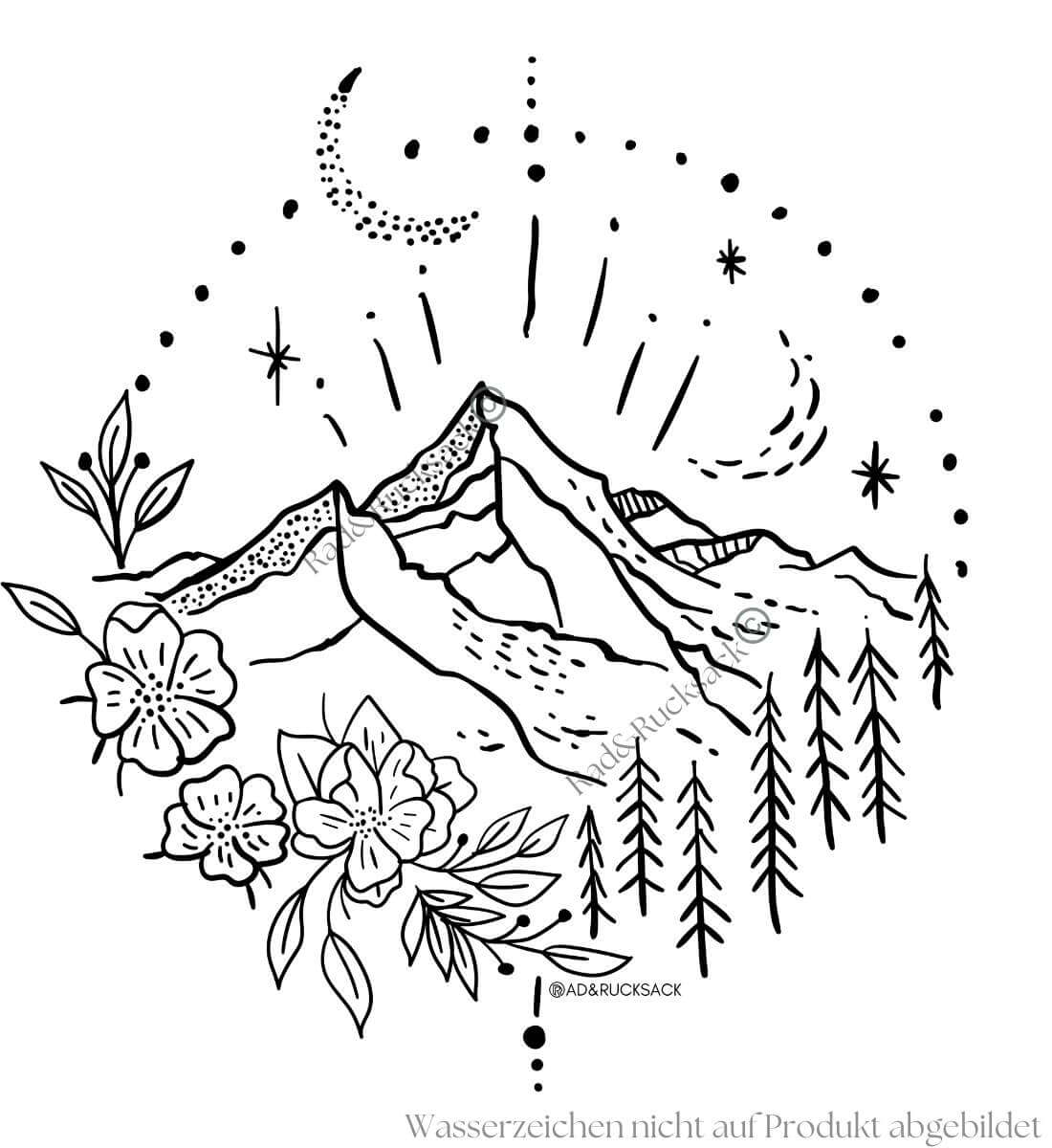 Berg Natur | Unisex Organic Hoodie von Rad&Rucksack - weitere Modelansicht 2