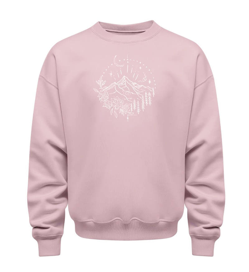 Berg Natur | Unisex Organic Pullover in Cotton Pink von Rad&Rucksack