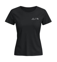 Berg Sonne Wandern | Damen Premium Organic T-Shirt (Fitted) in Schwarz von Rad&Rucksack