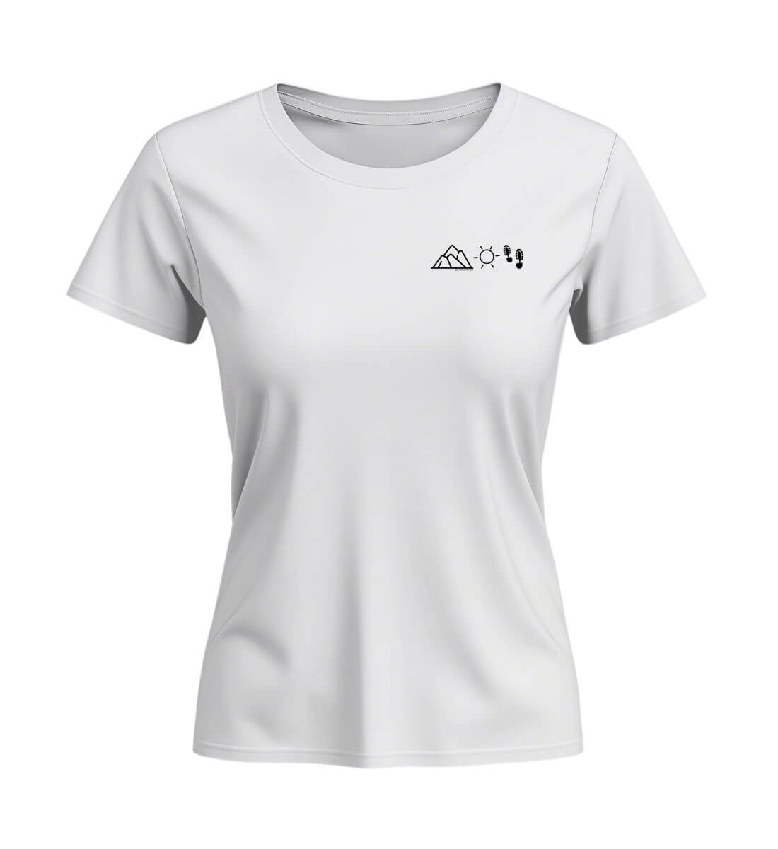 Berg Sonne Wandern | Damen Premium Organic T-Shirt (Fitted) in White von Rad&Rucksack