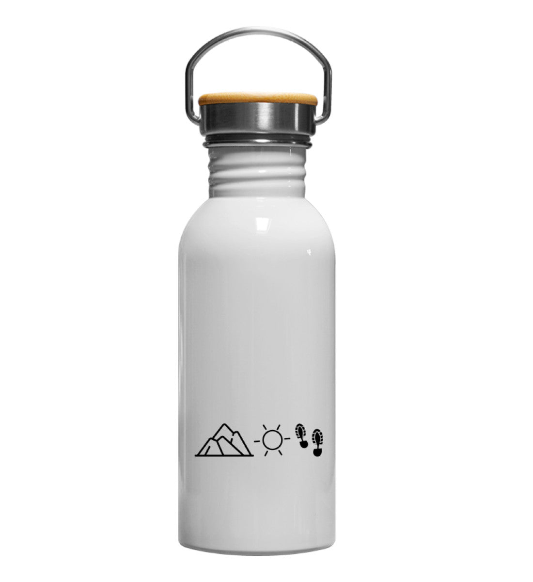 Berg Sonne Wandern | Edelstahl Trinkflasche in Weiß von Rad&Rucksack
