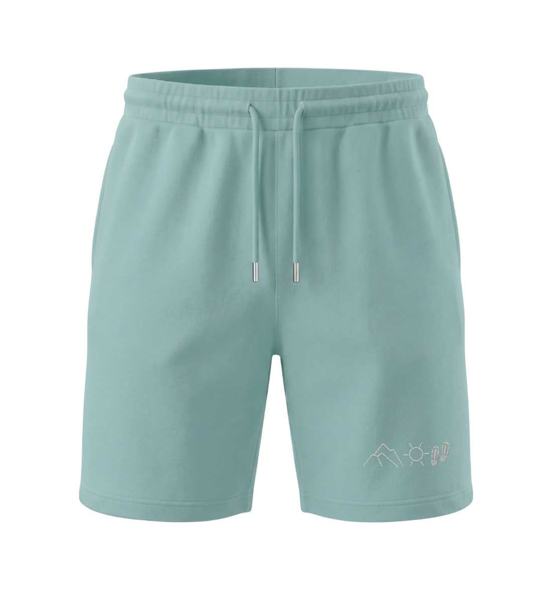 Berg Sonne Wandern  |  Unisex Organic Shorts in Teal Monstera von Rad&Rucksack