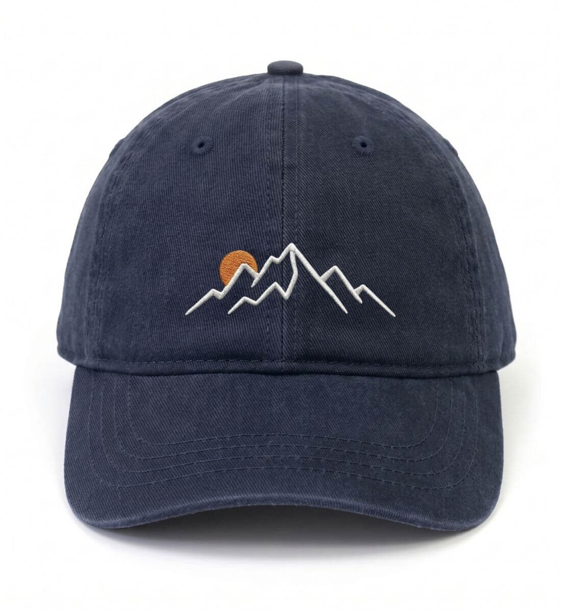 Berg Sonnenuntergang | Organic Herren Cap mit Stick von Rad&Rucksack - weitere Modelansicht 2