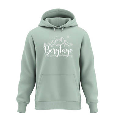 Berg-Tage Hoodie Salbeigrün (Aloe) – Produktbild (350 g/m² Bio-Baumwolle) von Rad&Rucksack