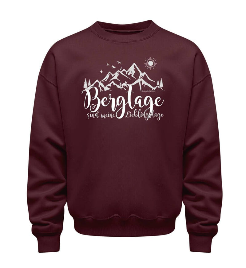 Berg-Tage Bio Pullover in Weinrot (Burgundy) – Produktbild (350 g/m² Bio-Baumwolle) von Rad&Rucksack