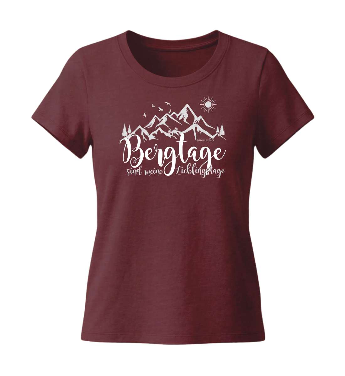 Berg-Tage | Damen Premium Organic T-Shirt (Fitted) in Burgundy von Rad&Rucksack