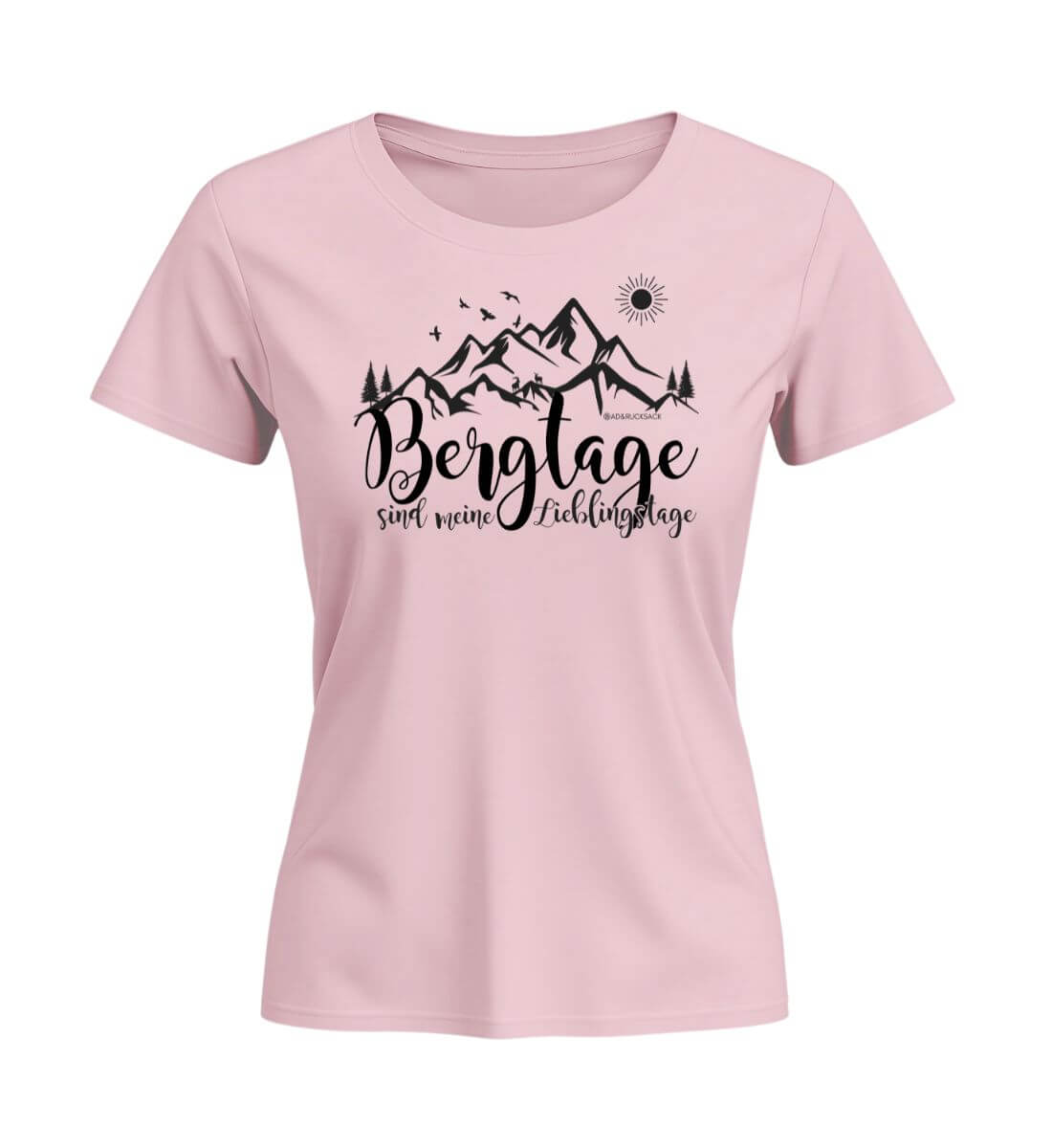 Berg-Tage | Damen Premium Organic T-Shirt (Fitted) in Cotton Pink von Rad&Rucksack
