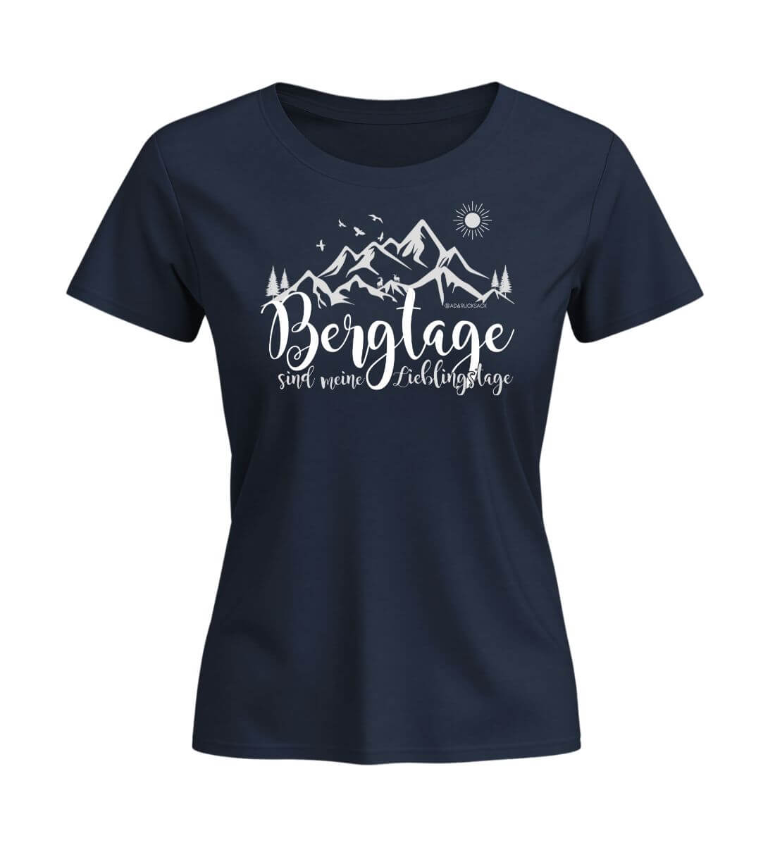 Berg-Tage | Damen Premium Organic T-Shirt (Fitted) in French Navy von Rad&Rucksack