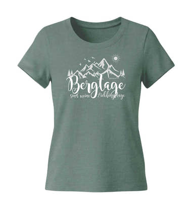 Berg-Tage Bio T-Shirt Damen Tailliert in Meeresgrün (Green Bay) – Produktbild (155 g/m² Bio-Baumwolle, tailliert) von Rad&Rucksack