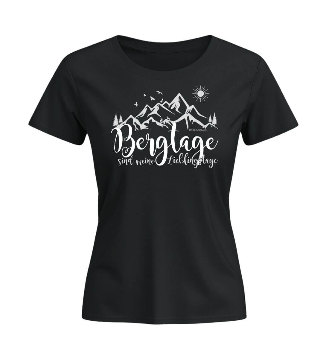 Berg-Tage | Damen Premium Organic T-Shirt (Fitted) in Schwarz von Rad&Rucksack