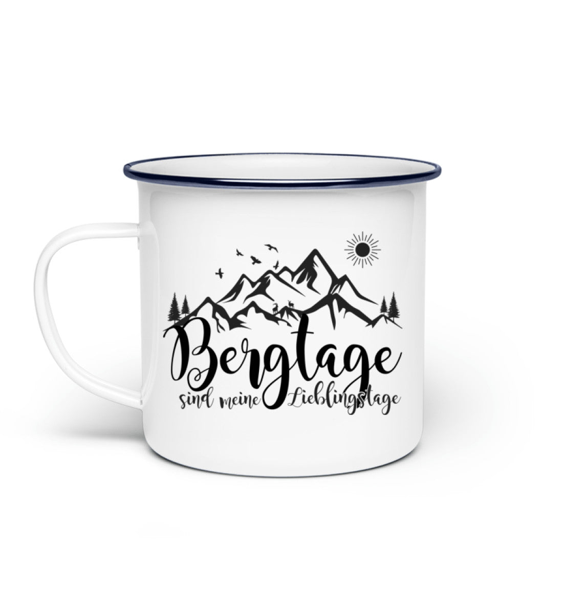 Berg-Tage | Emaille Tasse in Weiß von Rad&Rucksack