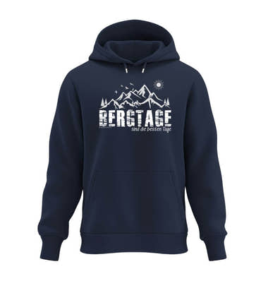 Warmer Hüttentour Hoodie Berg-Tage in Dunkelblau (French Navy) – Produktbild (350 g/m² Bio-Baumwolle) von Rad&Rucksack