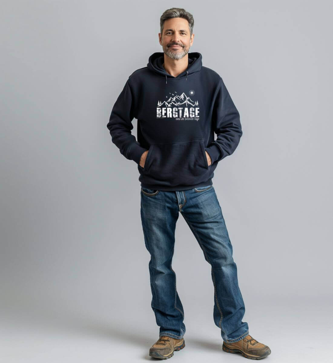 Berg-Tage | Herren Organic Hoodie von Rad&Rucksack - Detailansicht