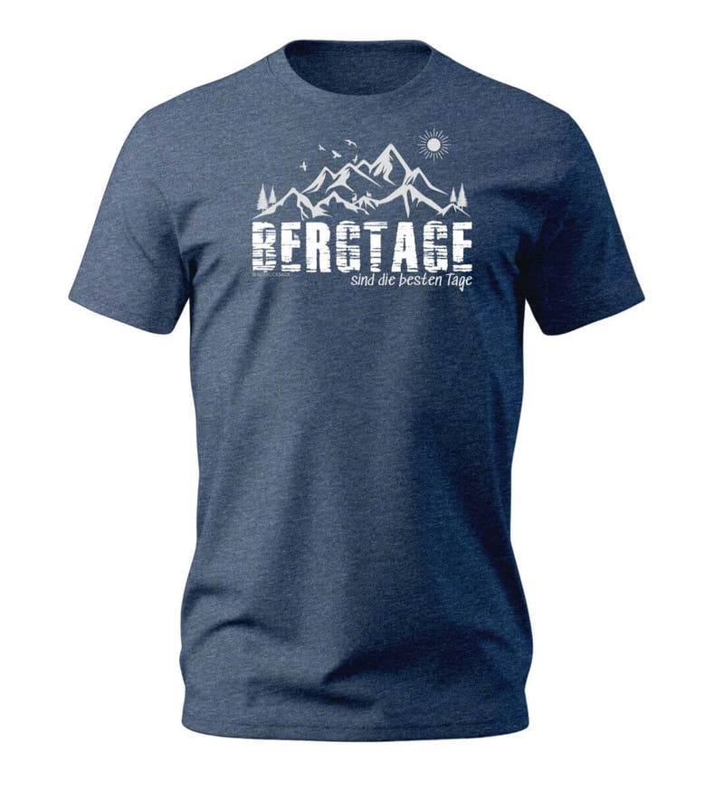 Berg-Tage | Herren Premium Organic T-Shirt in Dark Heather Blue von Rad&Rucksack